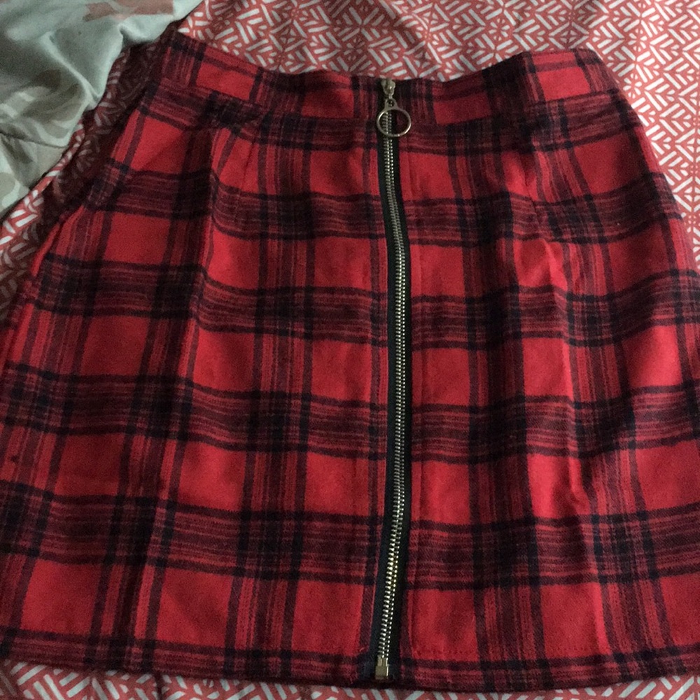 Plaid print detailed skirt